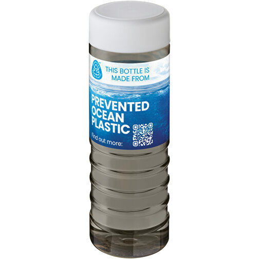 H2O Active® Eco Treble 750 Ml Sportflasche Mit Drehdeckel , kohle / weiß, PCR Kunststoff, PP Kunststoff, 21,60cm (Höhe), Bild 2