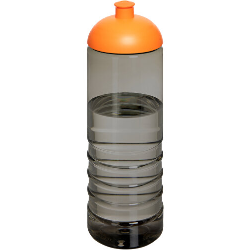 H2O Active® Eco Treble 750 Ml Sportflasche Mit Stülpdeckel , kohle / orange, PCR Kunststoff, 90% PP Kunststoff, 10% TPE Kunststoff, 23,30cm (Höhe), Bild 1