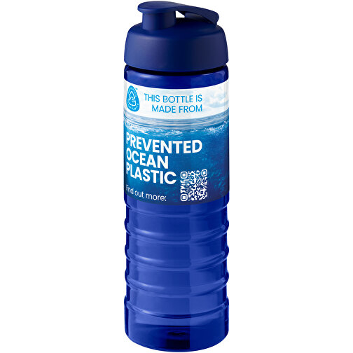 H2O Active® Eco Treble 750 Ml Sportflasche Mit Stülpdeckel , blau / blau, PCR Kunststoff, PP Kunststoff, 23,10cm (Höhe), Bild 2