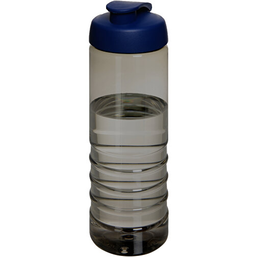 H2O Active® Eco Treble 750 Ml Sportflasche Mit Stülpdeckel , kohle / blau, PCR Kunststoff, PP Kunststoff, 23,10cm (Höhe), Bild 1