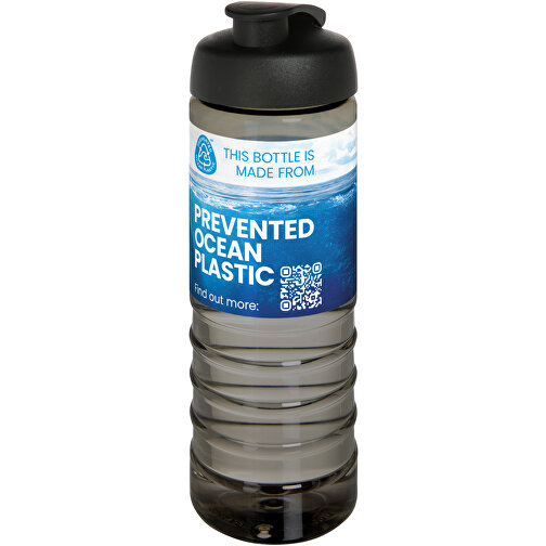 H2O Active® Eco Treble 750 Ml Sportflasche Mit Stülpdeckel , kohle / schwarz, PCR Kunststoff, PP Kunststoff, 23,10cm (Höhe), Bild 2