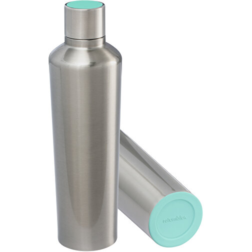 Thermotrinkflasche RETUMBLER-myDRINQEO 770 , Retumbler, silber / mint / mint, Edelstahl, Kunststoff, Silikon, 8,40cm x 29,00cm x 8,40cm (Länge x Höhe x Breite), Bild 1