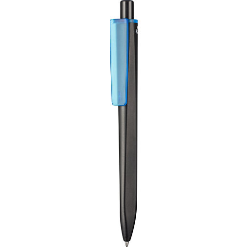 Kugelschreiber RIDGE SCHWARZ RECYCLED , Ritter-Pen, schwarz recycled/caribic-blau recycled, ABS-Kunststoff, 141,00cm (Länge), Bild 1