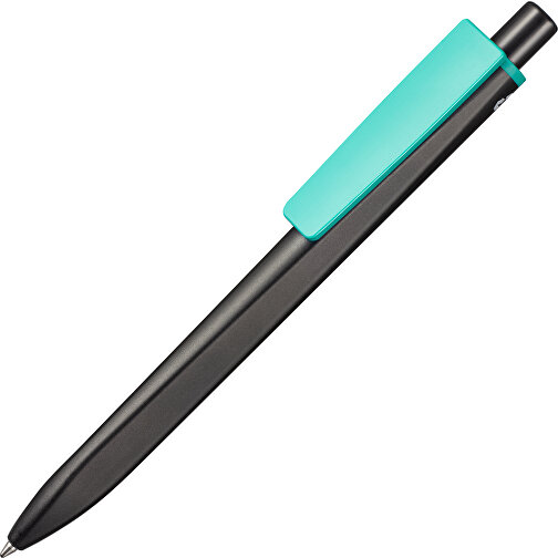 Kugelschreiber RIDGE SCHWARZ RECYCLED , Ritter-Pen, schwarz recycled/türkis recycled, ABS-Kunststoff, 141,00cm (Länge), Bild 2