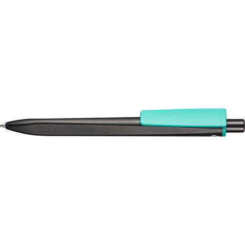 Kugelschreiber RIDGE SCHWARZ RECYCLED , Ritter-Pen, schwarz recycled/türkis recycled, ABS-Kunststoff, 141,00cm (Länge), Bild 3