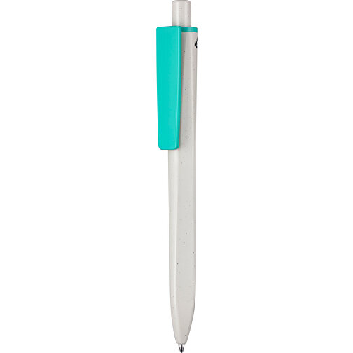 Kugelschreiber RIDGE GRAU RECYCLED , Ritter-Pen, grau recycled/türkis recycled, ABS-Kunststoff, 141,00cm (Länge), Bild 1
