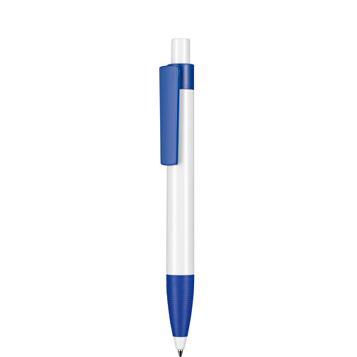Kugelschreiber SCREEN , Ritter-Pen, weiß/azur-blau, ABS-Kunststoff, 145,00cm (Länge), Bild 1