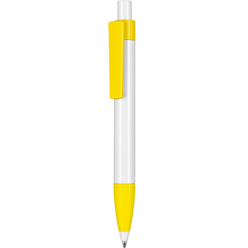 Kugelschreiber SCREEN , Ritter-Pen, weiß/zitronen-gelb, ABS-Kunststoff, 145,00cm (Länge), Bild 1