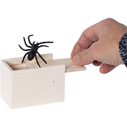 Grusel-Spinne In Holzbox , , 9,00cm x 6,50cm x 6,00cm (Länge x Höhe x Breite), Bild 5
