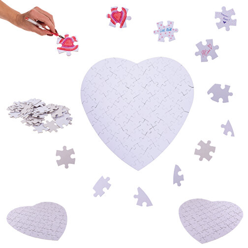 Puzzle corazón blanco para escribir, 80 piezas, Imagen 8