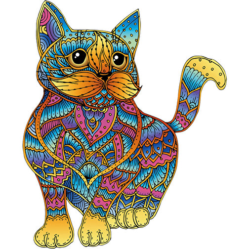 Rainbow Wooden Puzzle Cat (Chat) 99pcs., Image 2