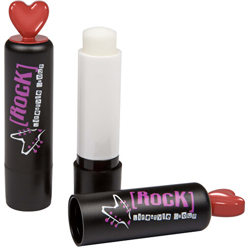 Lippenpflegestift 'Lipcare Heart' , schwarz, Kunststoff, 7,80cm (Höhe), Bild 1