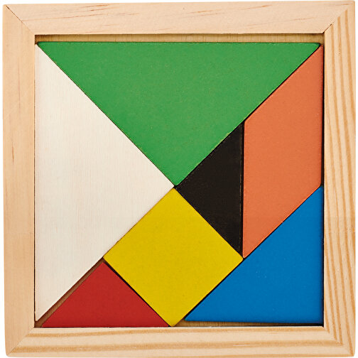 Tangram , holzfarben, Holz, M, 10,00cm x 0,60cm x 10,00cm (Länge x Höhe x Breite), Bild 2