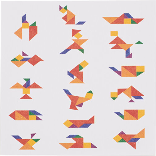 Tangram , holzfarben, Holz, M, 10,00cm x 0,60cm x 10,00cm (Länge x Höhe x Breite), Bild 6
