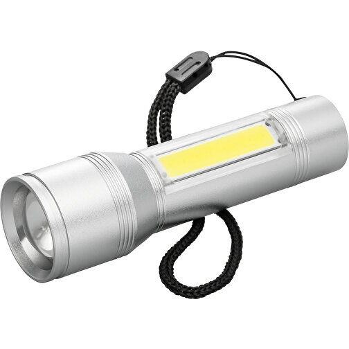 Taschenlampe REEVES-FLASH 100 , Reeves, silber, Aluminium, Kunststoff, 9,80cm x 2,12cm x 2,70cm (Länge x Höhe x Breite), Bild 1