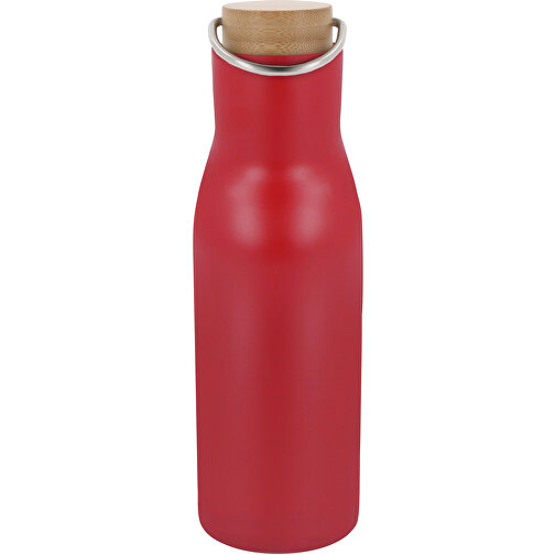 Isolier-Flasche Mit Bambusdeckel, 500ml , dunkelrot, Schiefer, Edelstahl & Bambus, 23,00cm (Höhe), Bild 1