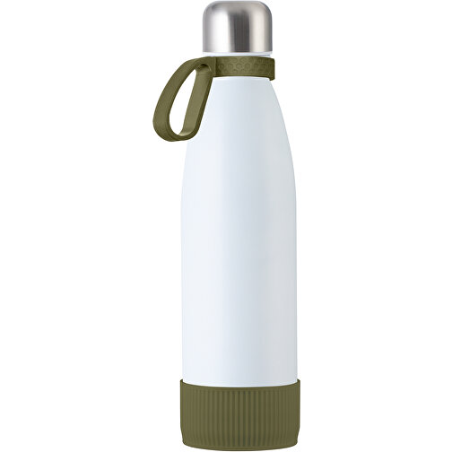 Thermoflasche RETUMBLER MyTOULON , Retumbler, weiß / oliv / oliv, Edelstahl, Kunststoff, Silikon, 4,30cm x 26,00cm x 7,00cm (Länge x Höhe x Breite), Bild 1