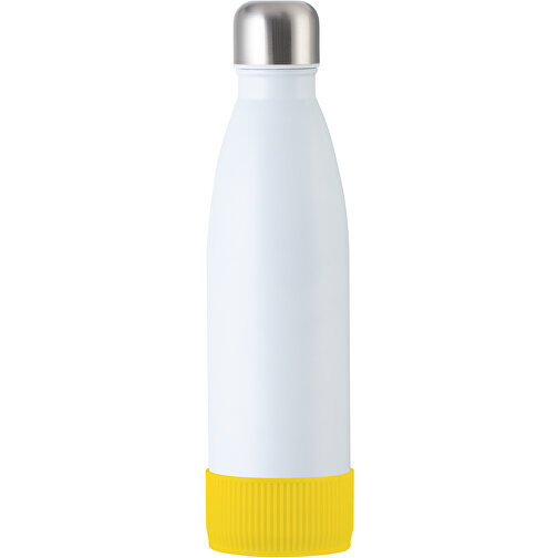 Thermoflasche RETUMBLER MyTOULON , Retumbler, weiss / gelb, Edelstahl, Kunststoff, Silikon, 4,30cm x 26,00cm x 7,00cm (Länge x Höhe x Breite), Bild 1