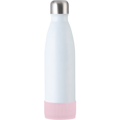 Thermoflasche RETUMBLER MyTOULON , Retumbler, weiß / rosa, Edelstahl, Kunststoff, Silikon, 4,30cm x 26,00cm x 7,00cm (Länge x Höhe x Breite), Bild 1