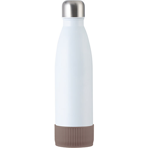 Thermoflasche RETUMBLER MyTOULON , Retumbler, weiß / braun, Edelstahl, Kunststoff, Silikon, 4,30cm x 26,00cm x 7,00cm (Länge x Höhe x Breite), Bild 1