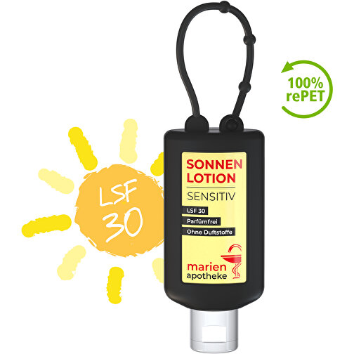 Leche solar SPF 30 (sens.), 50 ml Bumper (negro), Body Label (R-PET), Imagen 2