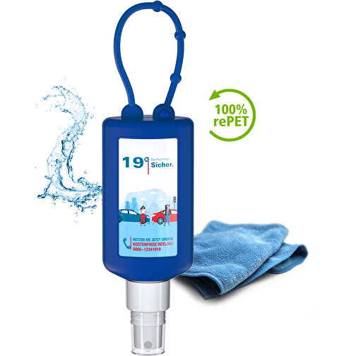 Detergente abitacolo auto, 50 ml blu paraurti, etichetta corpo (R-PET), Immagine 2
