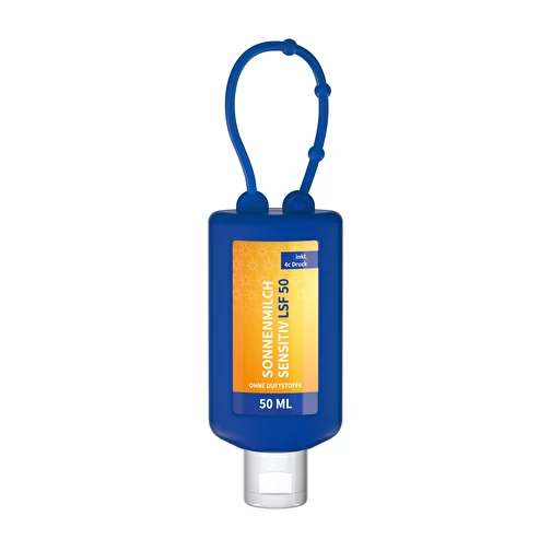 Lait solaire sensible FPS 50, Bumper de 50 ml (bleu), Body Label, Image 1
