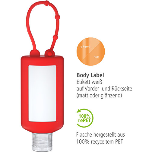 Gel Douche Rosmarin-Gingembre, Bumper de 50 ml, rouge, Body Label (R-PET), Image 3