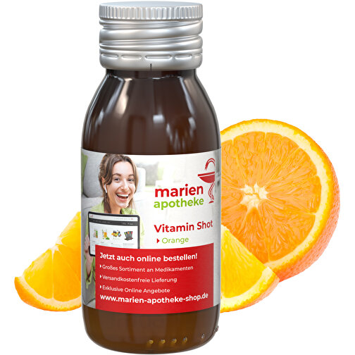 Vitamin-Shot 'Orange' , Glas, Aluminium, 3,90cm x 9,70cm x 3,90cm (Länge x Höhe x Breite), Bild 2