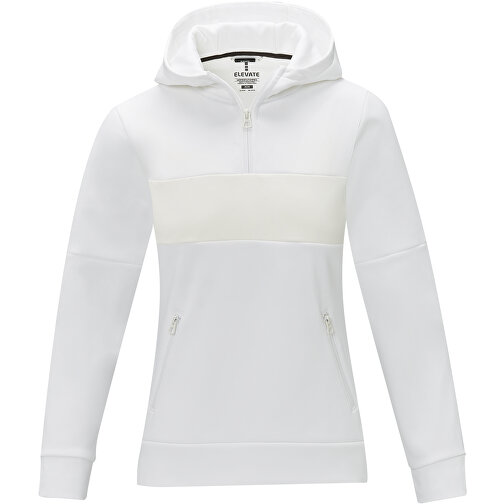 Sayan Kapuzenpullover Mit Halbem Reissverschluss Für Damen , weiss, Strick 85% Polyester, 15% Sorona®, 350 g/m2, Contrast fabric, 280T ripstop  100% Nylon, 72 g/m2, S, , Bild 3