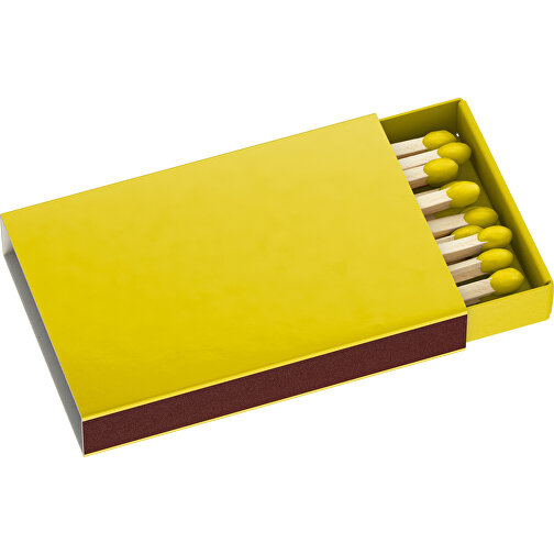 Streichholzschachtel 5,5 X 3,6 X 0,8 Cm , gelb, Holz, Karton, 5,50cm x 0,80cm x 3,60cm (Länge x Höhe x Breite), Bild 1
