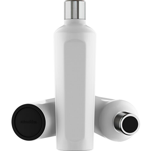 Thermotrinkflasche RETUMBLER-mySTEELONE , Retumbler, weiss / schwarz, Edelstahl, Kunststoff, Silikon, 7,75cm x 29,35cm x 8,87cm (Länge x Höhe x Breite), Bild 1