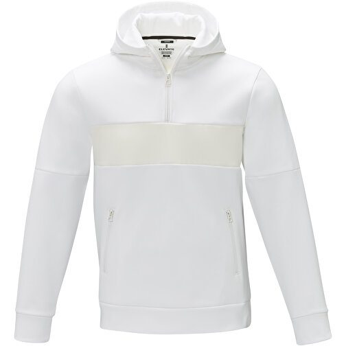 Sayan Kapuzenpullover Mit Halbem Reissverschluss Für Herren , weiss, Strick 85% Polyester, 15% Sorona®, 350 g/m2, Contrast fabric, 280T ripstop  100% Nylon, 72 g/m2, M, , Bild 3