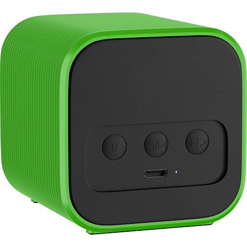 Bluetooth-Lautsprecher Double-Sound , schwarz / grasgrün, ABS Kunststoff, 6,00cm x 6,00cm x 6,00cm (Länge x Höhe x Breite), Bild 2