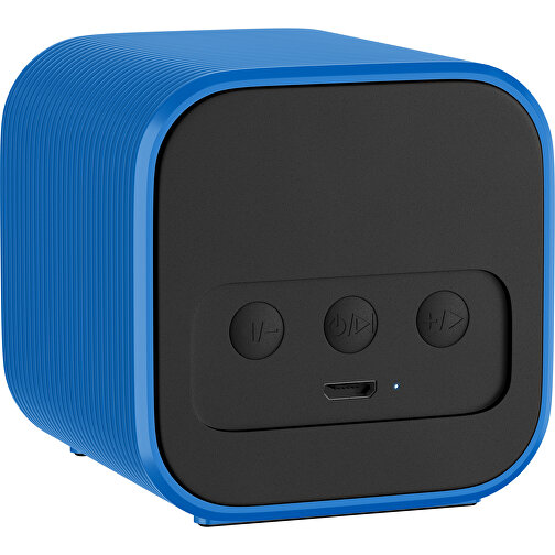 Bluetooth-Lautsprecher Double-Sound , schwarz / kobaltblau, ABS Kunststoff, 6,00cm x 6,00cm x 6,00cm (Länge x Höhe x Breite), Bild 2