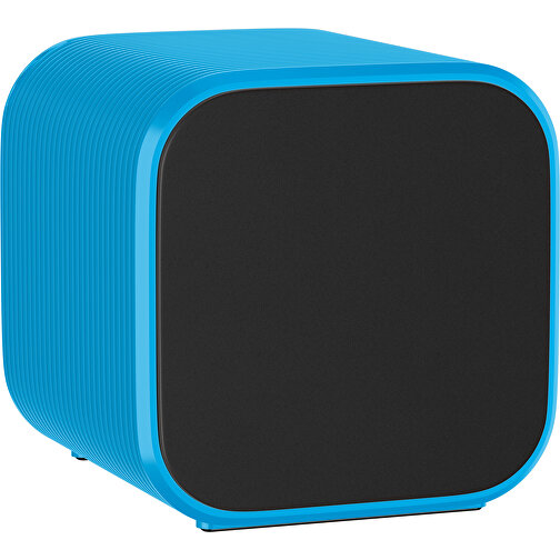 Bluetooth-Lautsprecher Double-Sound , schwarz / himmelblau, ABS Kunststoff, 6,00cm x 6,00cm x 6,00cm (Länge x Höhe x Breite), Bild 1
