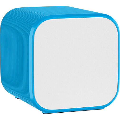 Bluetooth-Lautsprecher Double-Sound , weiß / himmelblau, ABS Kunststoff, 6,00cm x 6,00cm x 6,00cm (Länge x Höhe x Breite), Bild 1