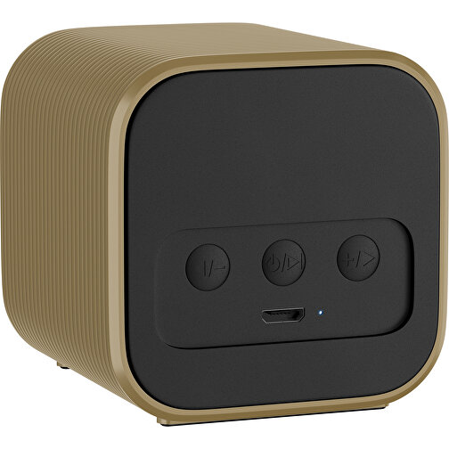 Bluetooth-Lautsprecher Double-Sound , gold, ABS Kunststoff, 6,00cm x 6,00cm x 6,00cm (Länge x Höhe x Breite), Bild 2