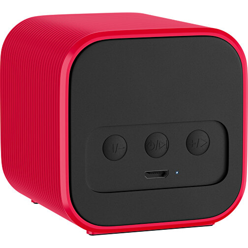 Bluetooth-Lautsprecher Double-Sound , ampelrot, ABS Kunststoff, 6,00cm x 6,00cm x 6,00cm (Länge x Höhe x Breite), Bild 2