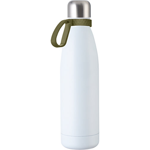 Thermoflasche RETUMBLER MyTOULON , Retumbler, weiß / oliv, Edelstahl, Kunststoff, Silikon, 4,30cm x 26,00cm x 7,00cm (Länge x Höhe x Breite), Bild 1