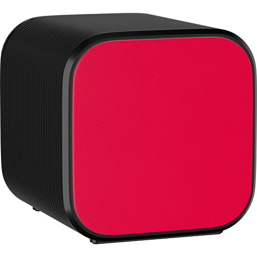 Bluetooth-Lautsprecher Double-Sound , ampelrot / schwarz, ABS Kunststoff, 6,00cm x 6,00cm x 6,00cm (Länge x Höhe x Breite), Bild 1