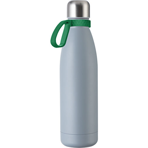 Thermoflasche RETUMBLER MyTOULON , Retumbler, grau / grün, Edelstahl, Kunststoff, Silikon, 4,30cm x 26,00cm x 7,00cm (Länge x Höhe x Breite), Bild 1