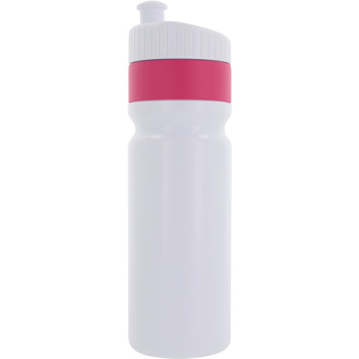 Sportflasche Mit Rand 750ml , weiss / rosé, LDPE & PP, 25,00cm (Höhe), Bild 1