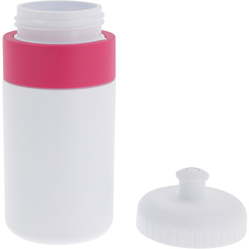 Sportflasche Mit Rand 500ml , weiss / rosé, LDPE & PP, 17,00cm (Höhe), Bild 3