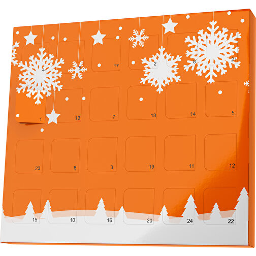 XS Adventskalender Winterlandschaft , M&M\'s, orange / weiss, Vollkartonhülle, weiss, 1,60cm x 12,00cm x 14,00cm (Länge x Höhe x Breite), Bild 1