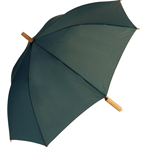25” Regenschirm Aus R-PET-Material Mit Automatiköffnung , dunkelgrün, R-PET & wood, 83,00cm x 5,00cm x 5,00cm (Länge x Höhe x Breite), Bild 1