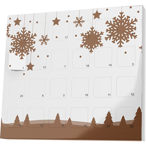 XS Adventskalender Winterlandschaft , Brandt, weiß / dunkelbraun, Vollkartonhülle, weiß, 1,60cm x 12,00cm x 14,00cm (Länge x Höhe x Breite), Bild 1