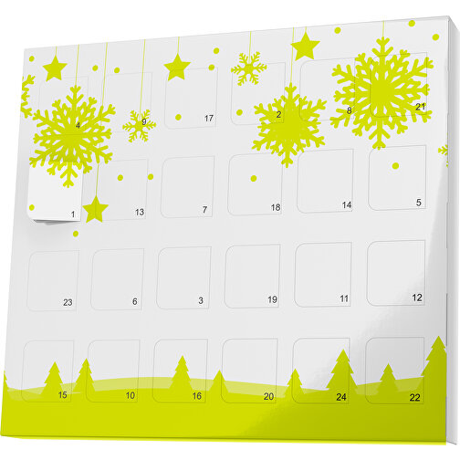 XS Adventskalender Winterlandschaft , M&M\'s, weiß / hellgrün, Vollkartonhülle, weiß, 1,60cm x 12,00cm x 14,00cm (Länge x Höhe x Breite), Bild 1