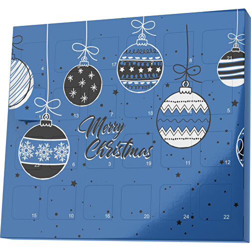 XS Adventskalender Weihnachtskugeln , M&M\'s, dunkelblau / schwarz, Vollkartonhülle, weiß, 1,60cm x 12,00cm x 14,00cm (Länge x Höhe x Breite), Bild 1