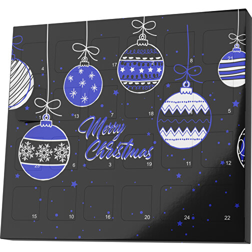 XS Adventskalender Weihnachtskugeln , M&M\'s, schwarz / blau, Vollkartonhülle, weiß, 1,60cm x 12,00cm x 14,00cm (Länge x Höhe x Breite), Bild 1